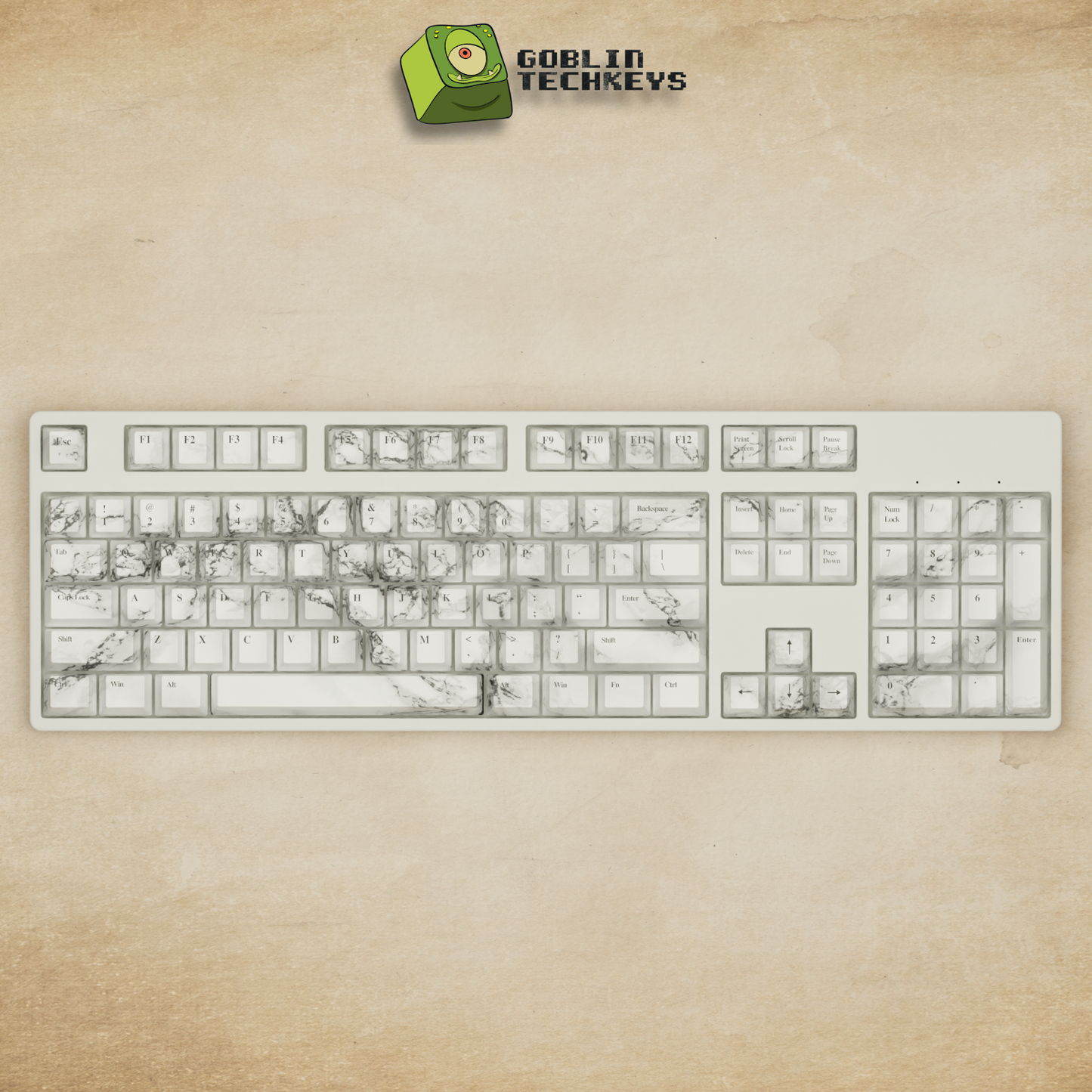 Alpha 108 - 100% Marble Mechanical Keyboard