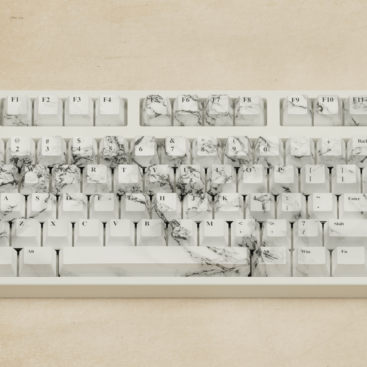 Alpha 108 - 100% Marble Mechanical Keyboard