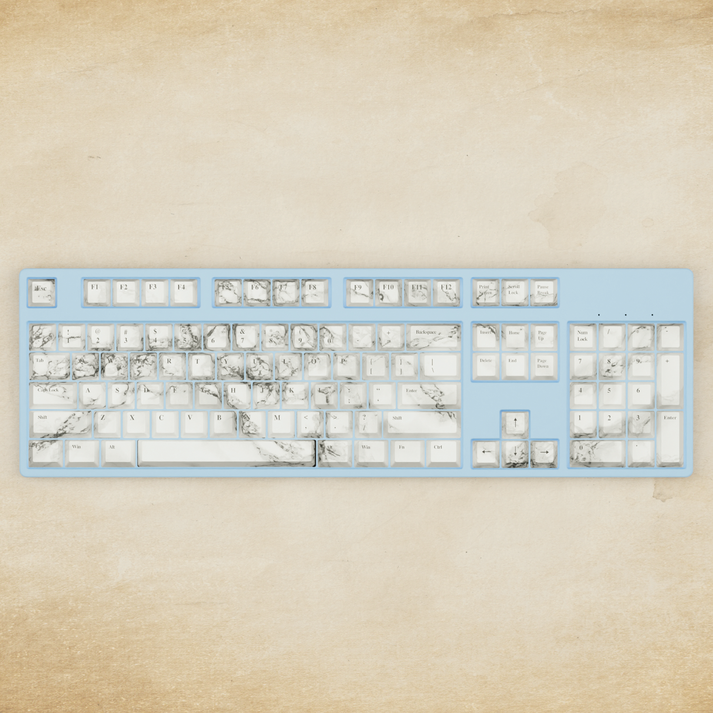 Alpha 108 - 100% Marble Mechanical Keyboard
