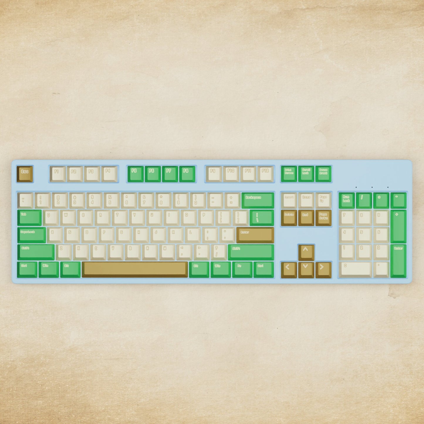 Alpha 108 - 100% Creamy Green Mechanical Keyboard