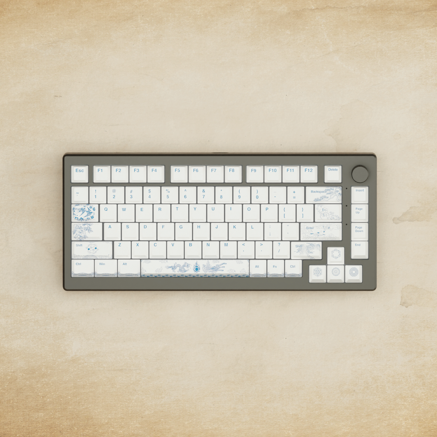 Alpha 82 - 75% Blue Pottery Mechanical Keyboard