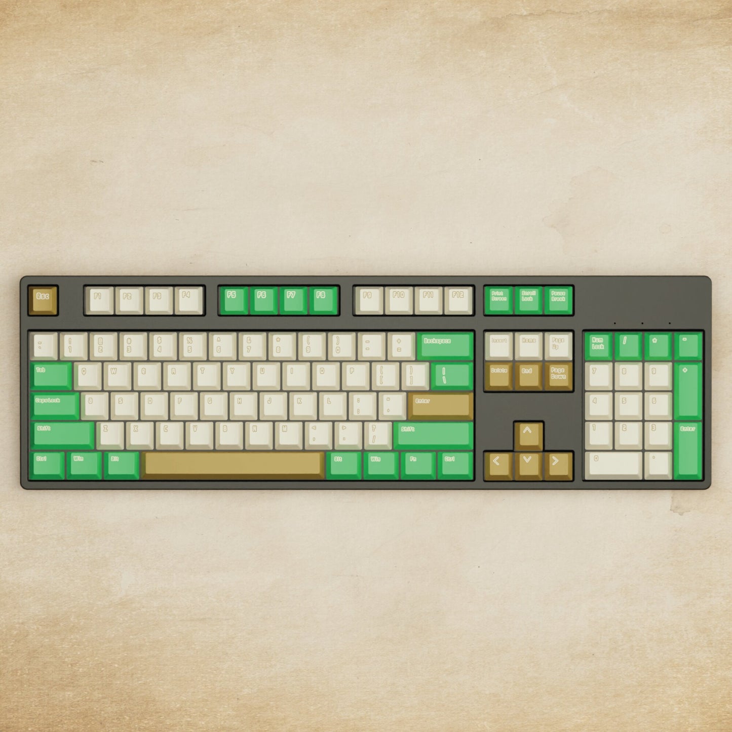 Alpha 108 - 100% Creamy Green Mechanical Keyboard