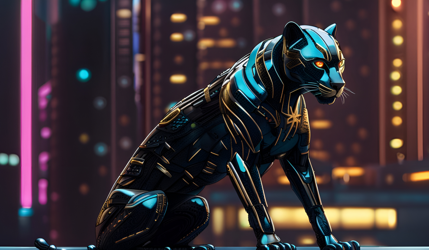 Panther in Metal Gear | Custom Artisan Mousepad | Gaming & Office Desk Mat
