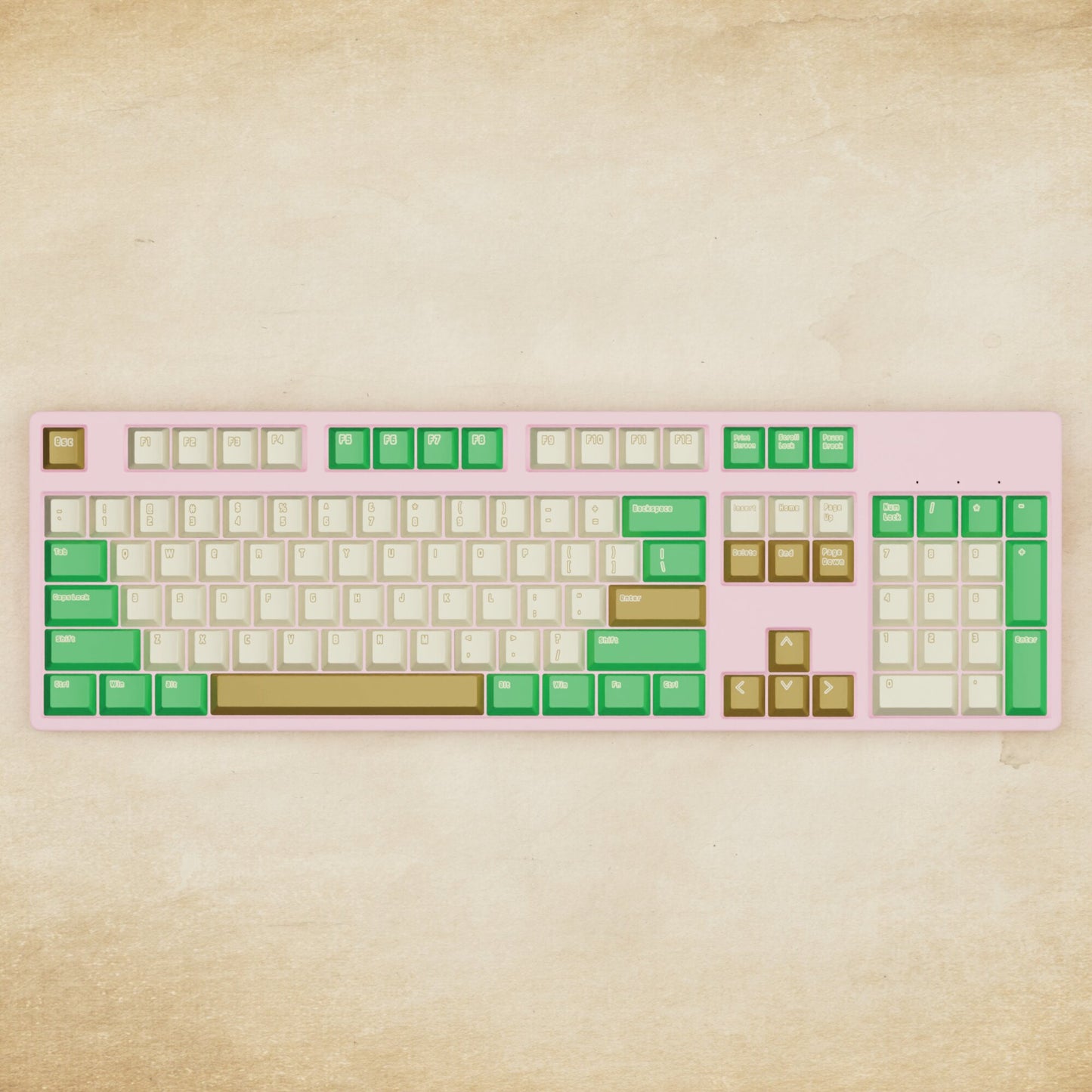 Alpha 108 - 100% Creamy Green Mechanical Keyboard