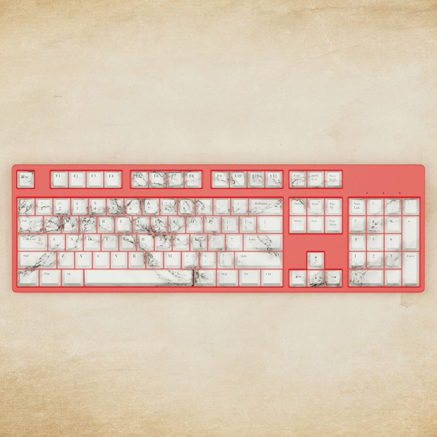 Alpha 108 - 100% Marble Mechanical Keyboard