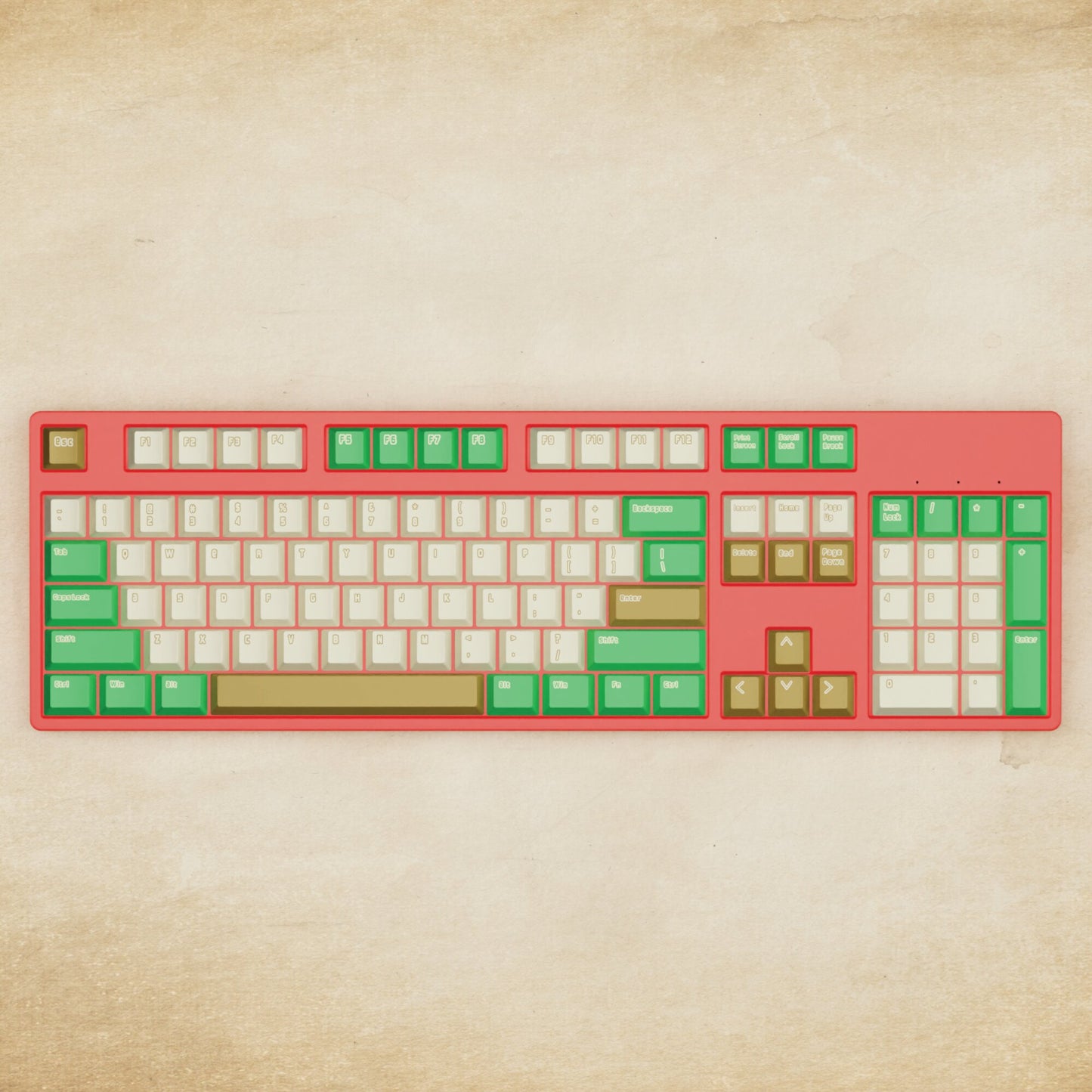 Alpha 108 - 100% Creamy Green Mechanical Keyboard