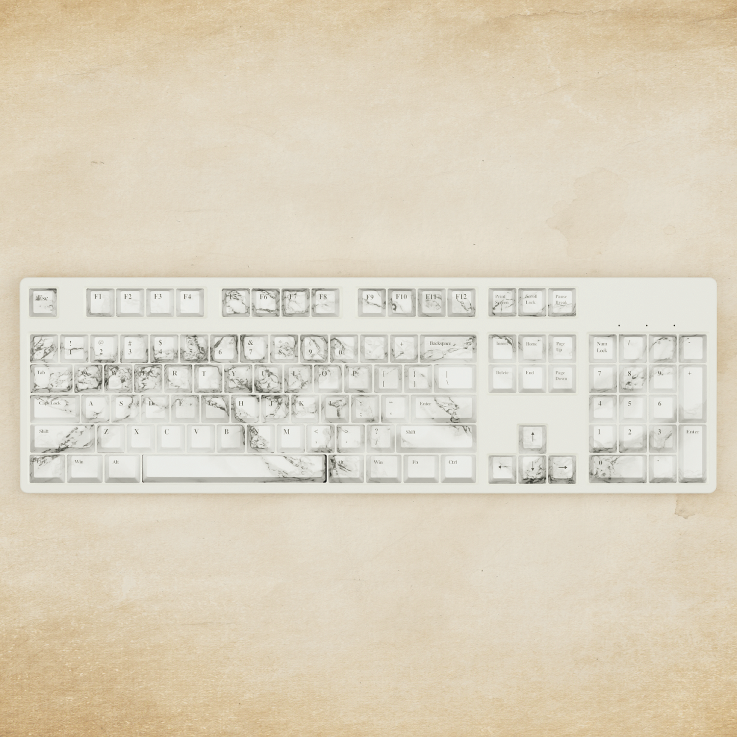 Alpha 108 - 100% Marble Mechanical Keyboard