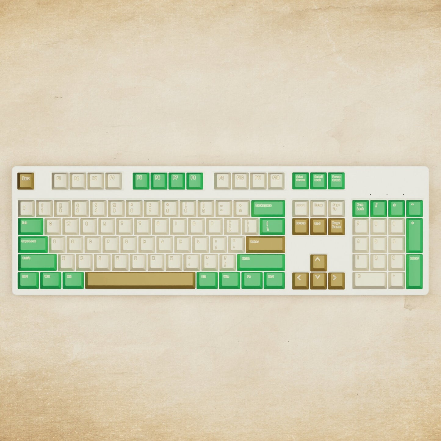 Alpha 108 - 100% Creamy Green Mechanical Keyboard