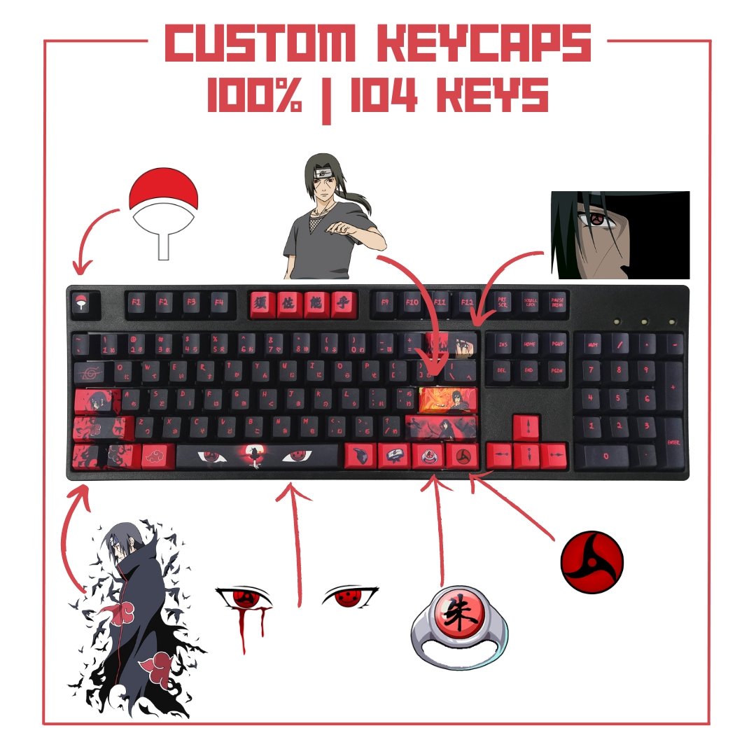 100% keyboard Custom Keycaps set ( ANSI | 104 Keys )