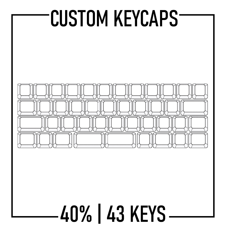 40% Keyboard Custom Keycaps ( ANSI | 43 Keys ) - Goblintechkeys