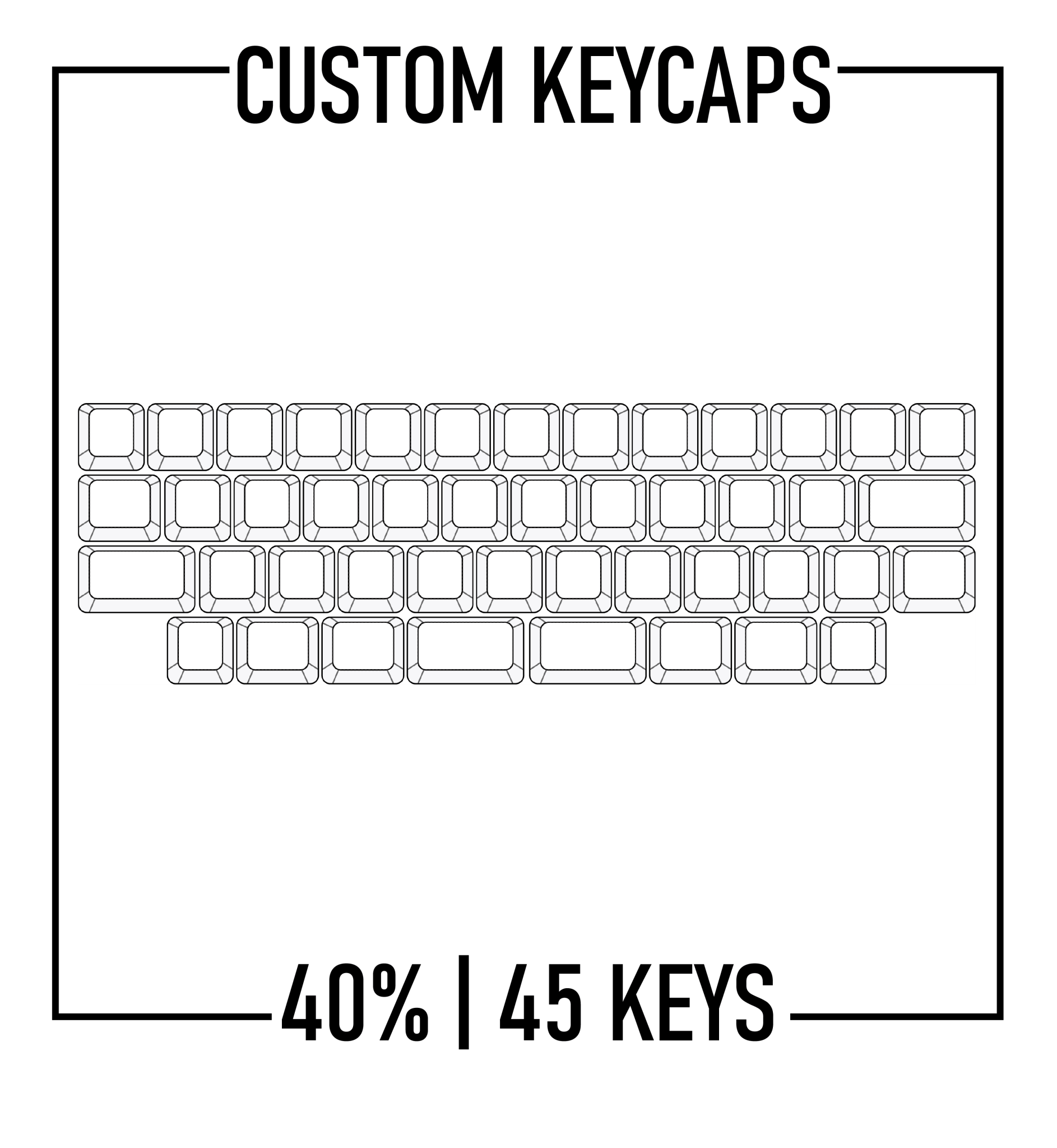 40% Keyboard Custom Keycaps ( ANSI | 45 Keys ) - Goblintechkeys