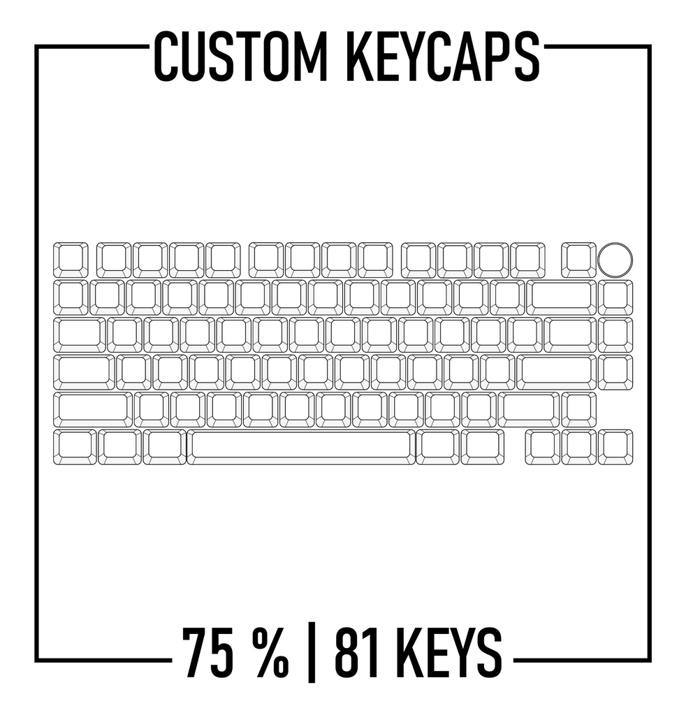 75% Keyboard Custom Keycaps ( ANSI | 81 Keys ) - Goblintechkeys