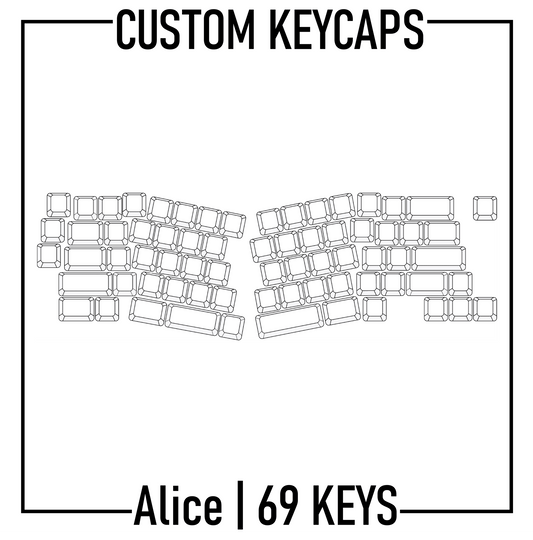 Alice Split Keyboard Custom PBT Keycaps( ANSI | 69 Keys ) - Goblintechkeys