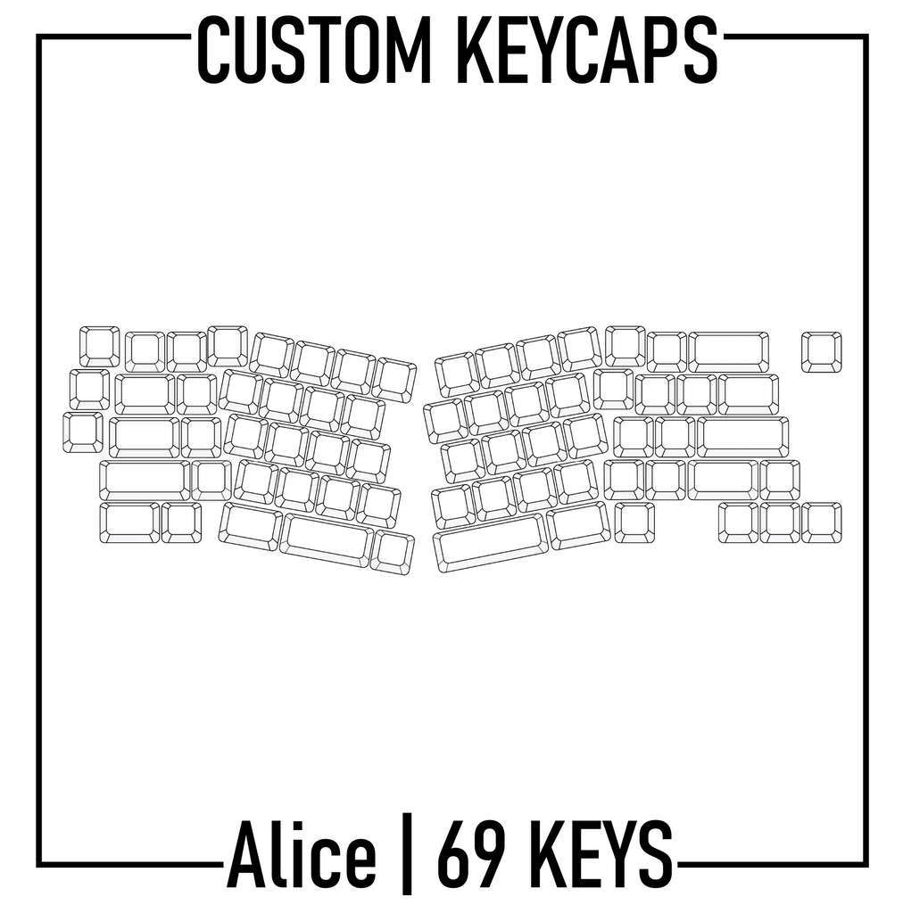 Alice Split Keyboard Custom PBT Keycaps( ANSI | 69 Keys ) - Goblintechkeys