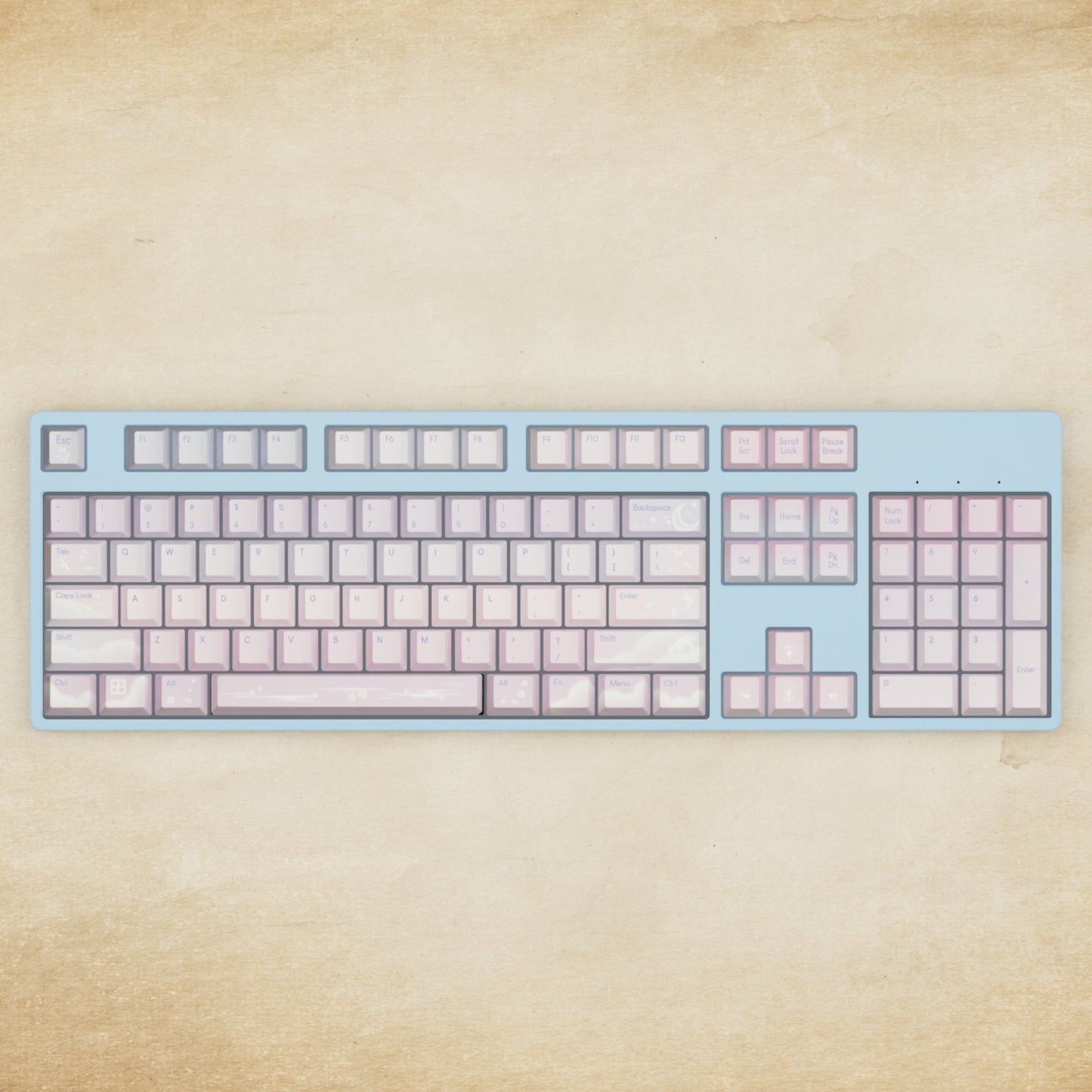 Alpha 108 - 100% Aesthetic Sky Mechanical Keyboard - Goblintechkeys