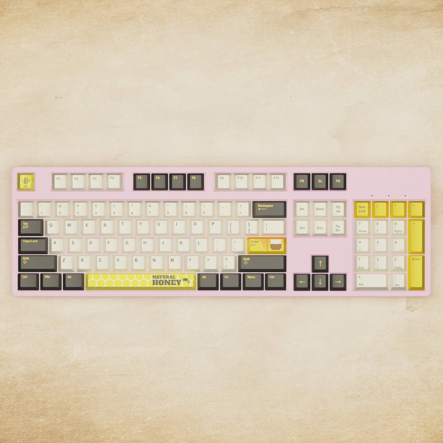 Alpha 108 - 100% Bee Mechanical Keyboard - Goblintechkeys