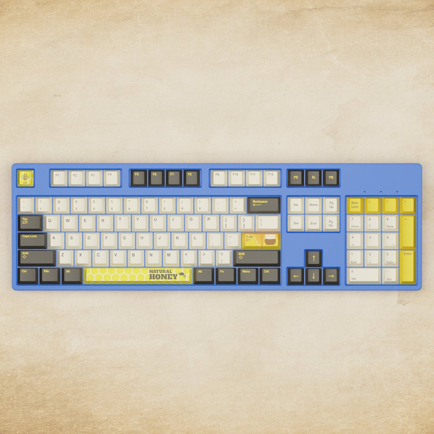 Alpha 108 - 100% Bee Mechanical Keyboard - Goblintechkeys