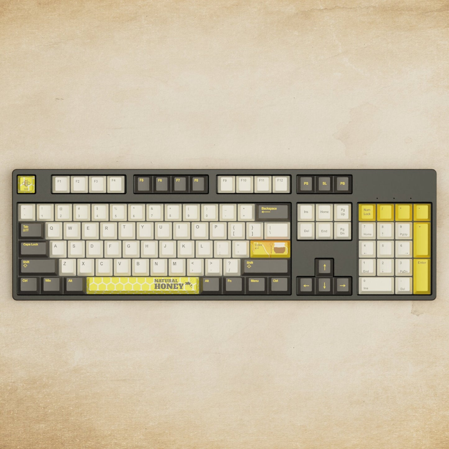 Alpha 108 - 100% Bee Mechanical Keyboard - Goblintechkeys