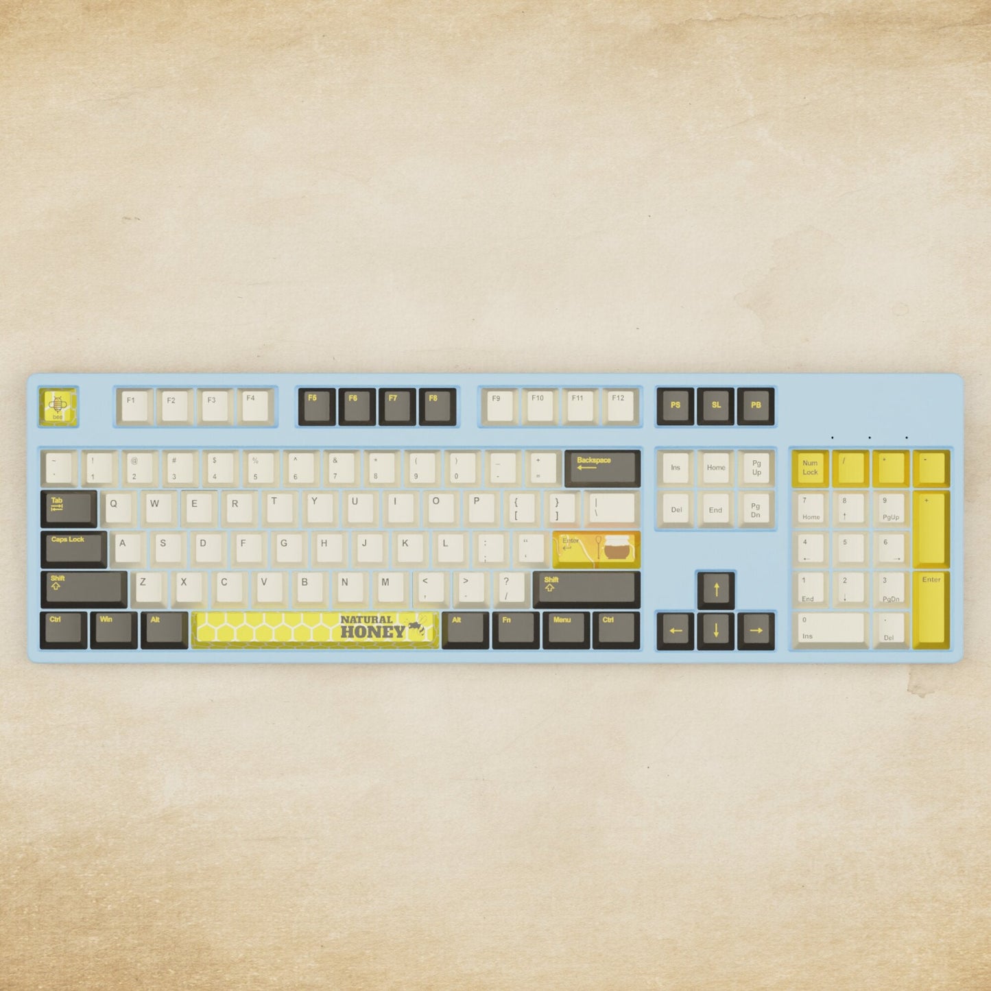 Alpha 108 - 100% Bee Mechanical Keyboard - Goblintechkeys