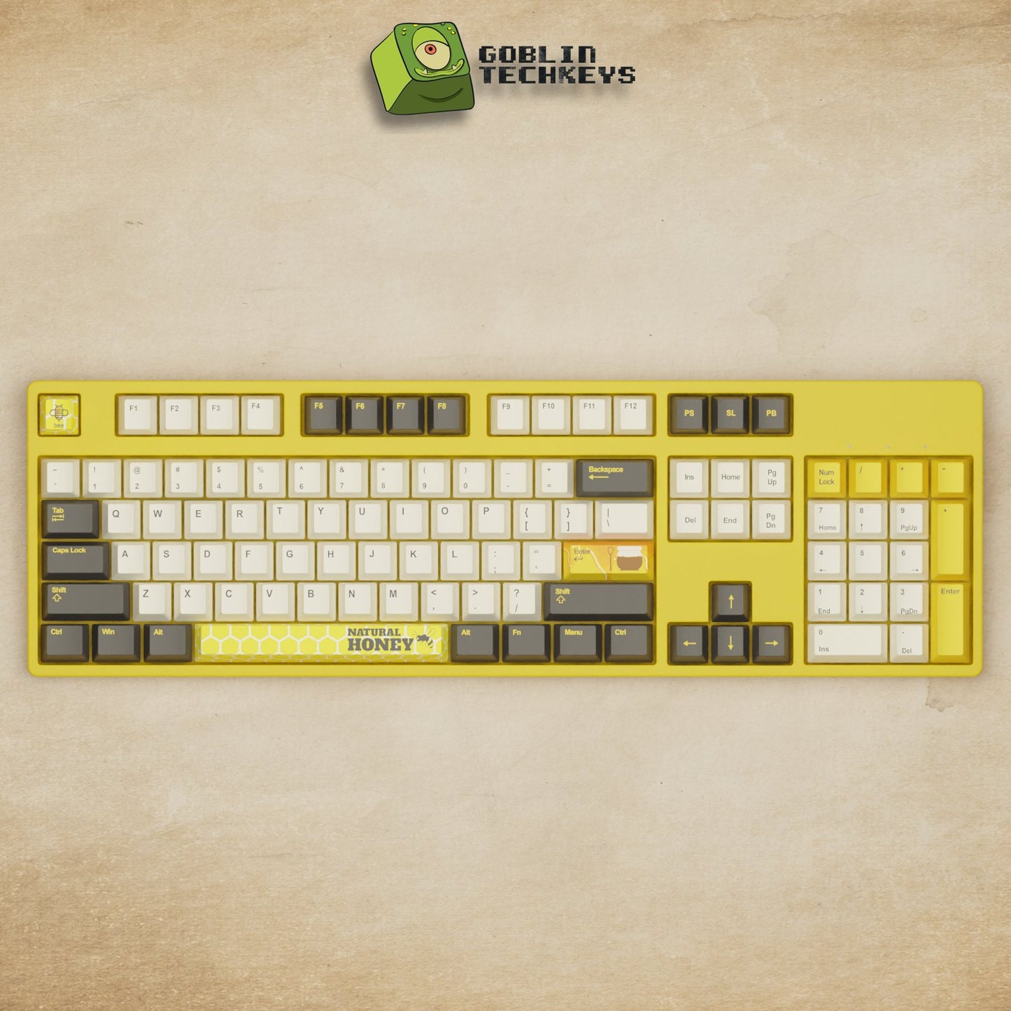 Alpha 108 - 100% Bee Mechanical Keyboard - Goblintechkeys