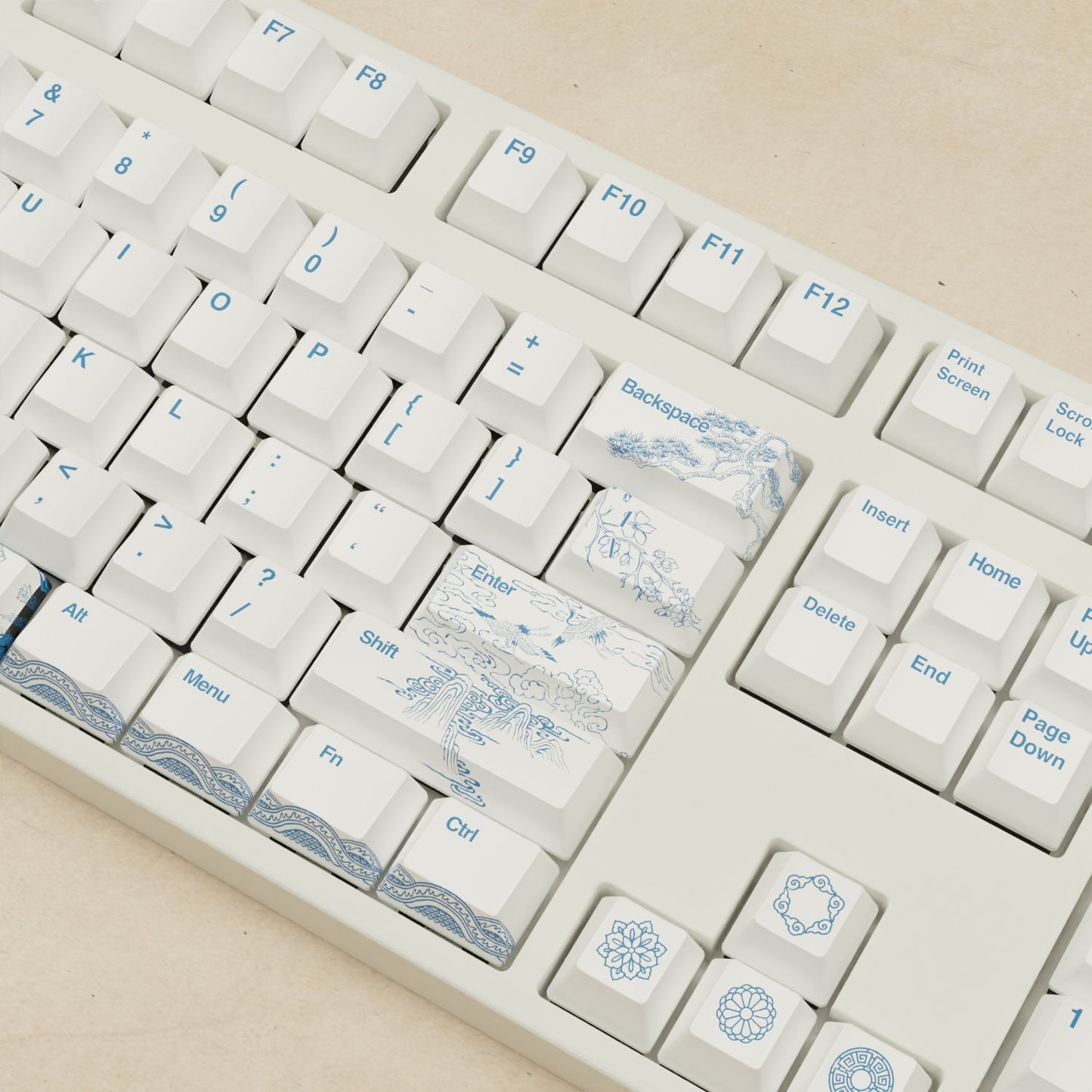 Alpha 108 - 100% Blue Pottery Mechanical Keyboard - Goblintechkeys