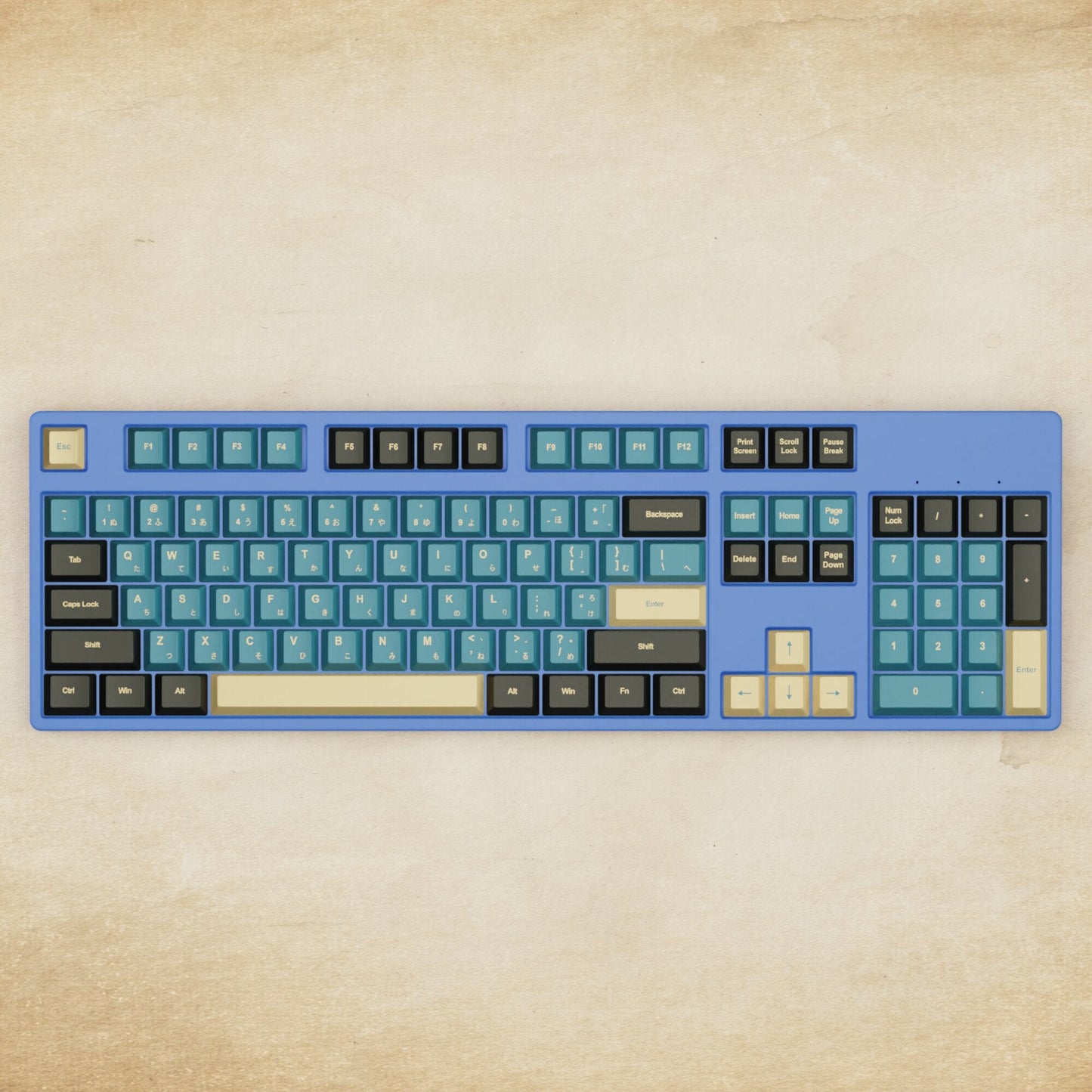 Alpha 108 - 100% Blue Samurai Mechanical Keyboard - Goblintechkeys