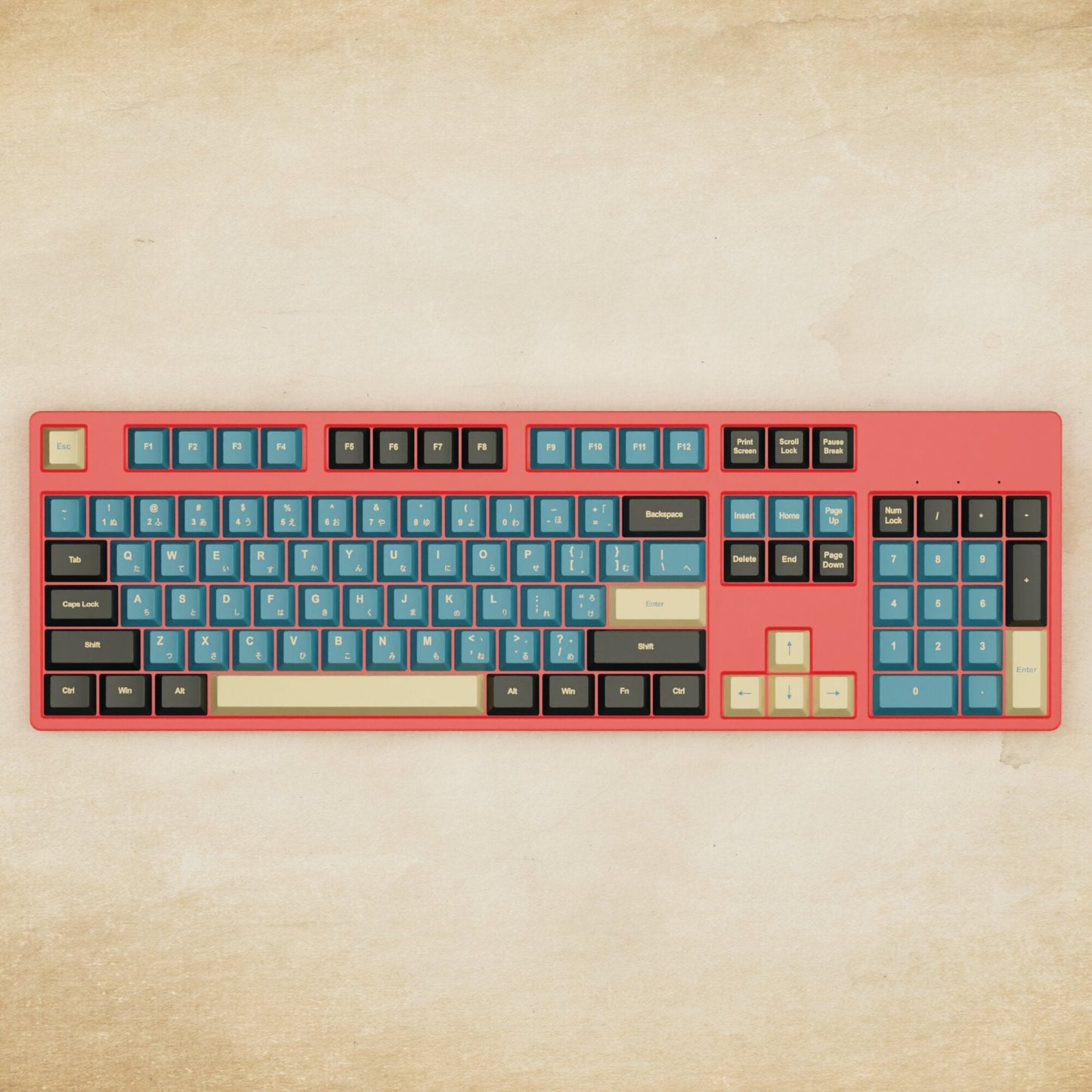 Alpha 108 - 100% Blue Samurai Mechanical Keyboard - Goblintechkeys