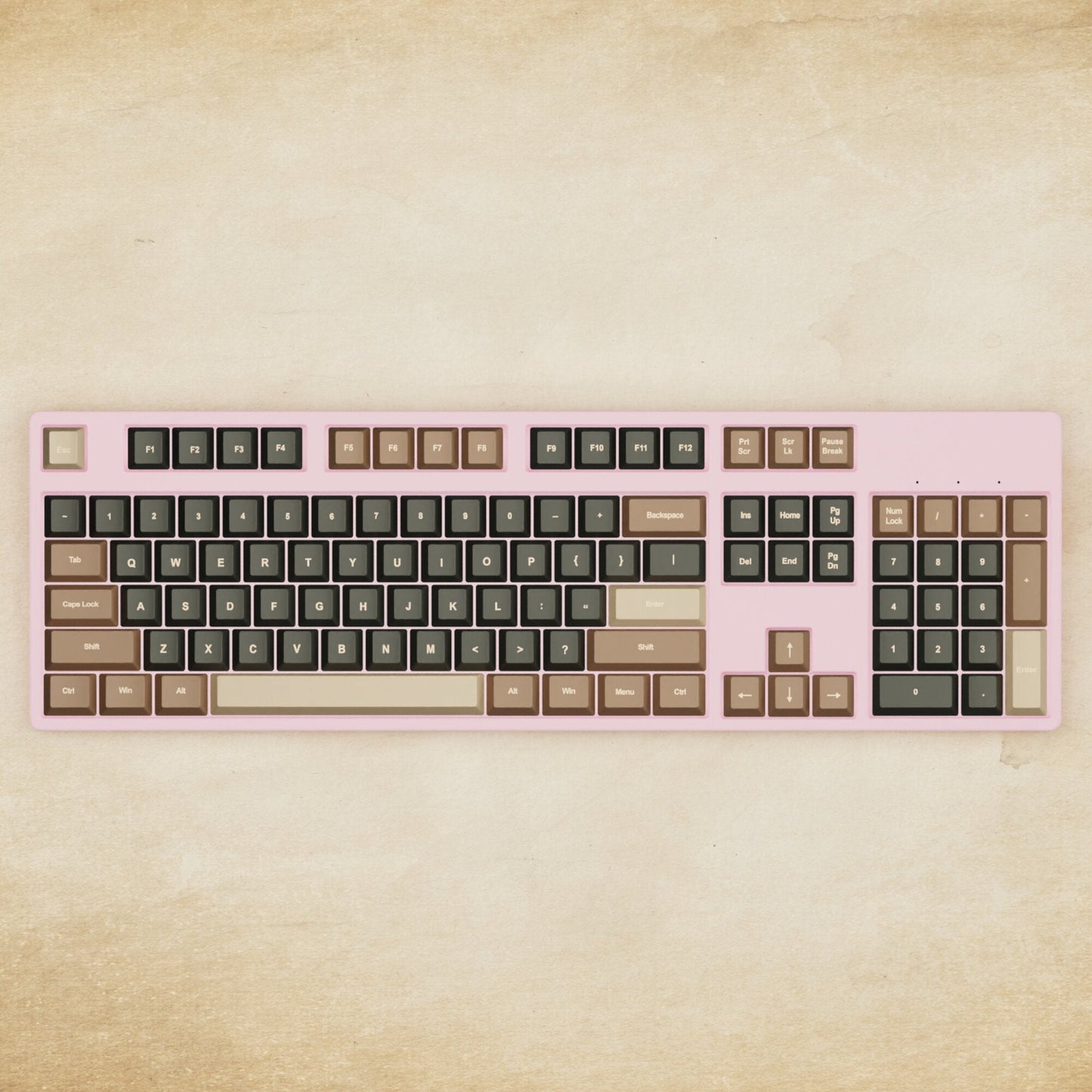 Alpha 108 - 100% Coffee Mechanical Keyboard - Goblintechkeys