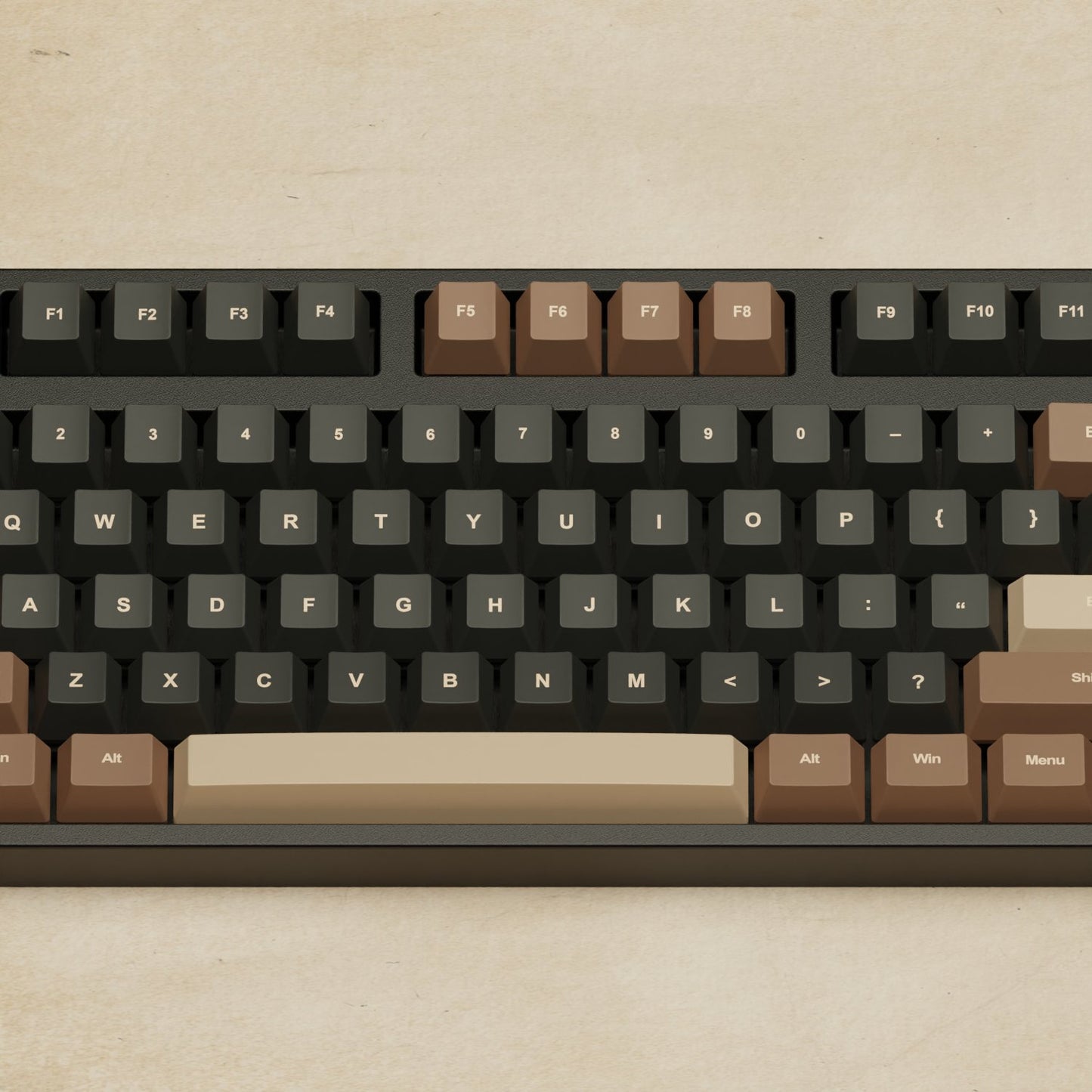 Alpha 108 - 100% Coffee Mechanical Keyboard - Goblintechkeys