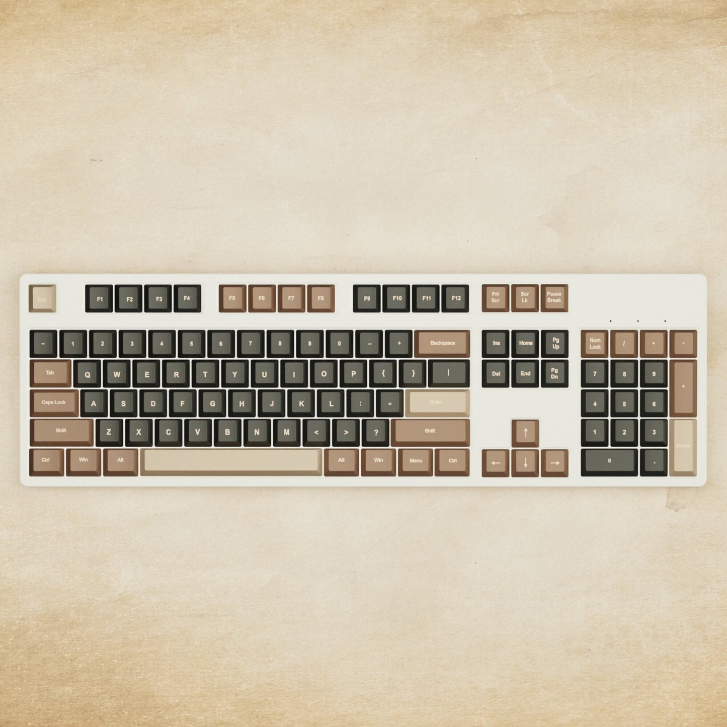 Alpha 108 - 100% Coffee Mechanical Keyboard - Goblintechkeys