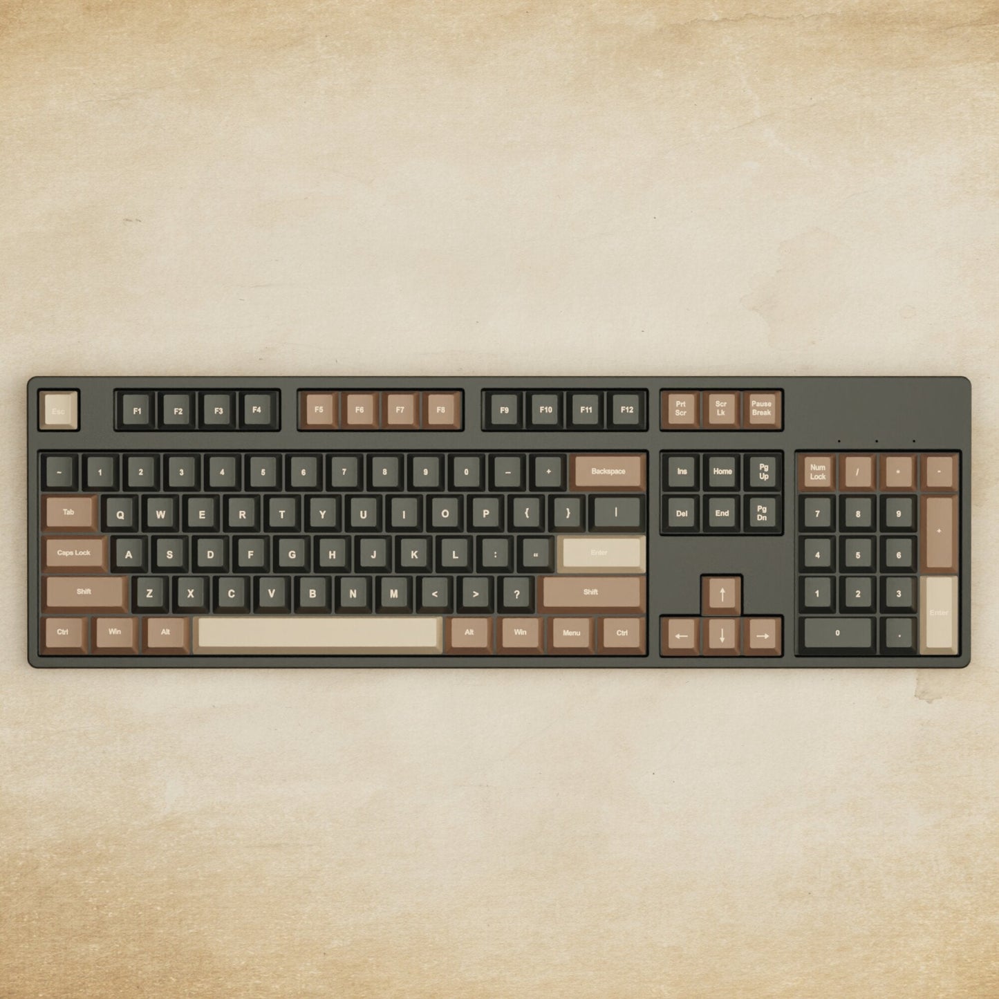 Alpha 108 - 100% Coffee Mechanical Keyboard - Goblintechkeys