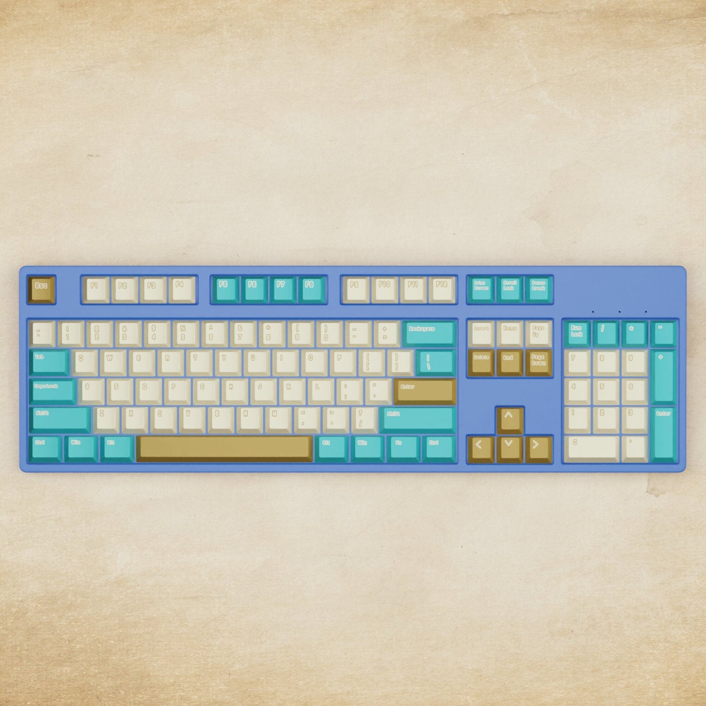 Alpha 108 - 100% Creamy Blue Mechanical Keyboard - Goblintechkeys