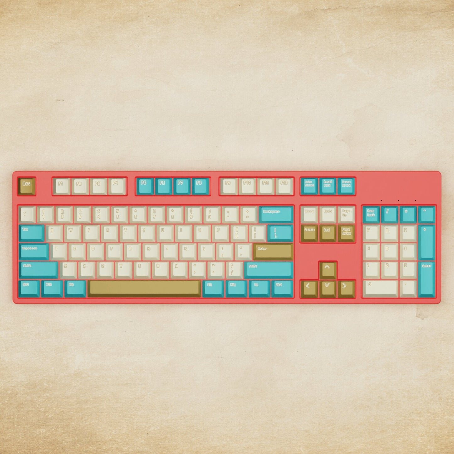 Alpha 108 - 100% Creamy Blue Mechanical Keyboard - Goblintechkeys