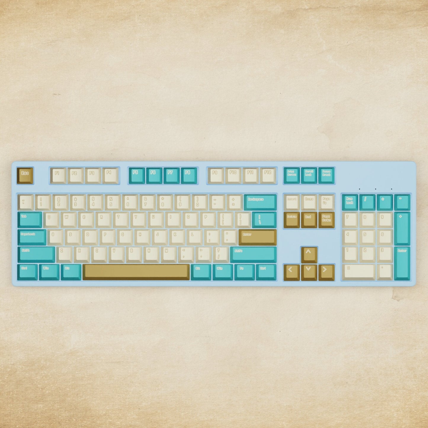 Alpha 108 - 100% Creamy Blue Mechanical Keyboard - Goblintechkeys