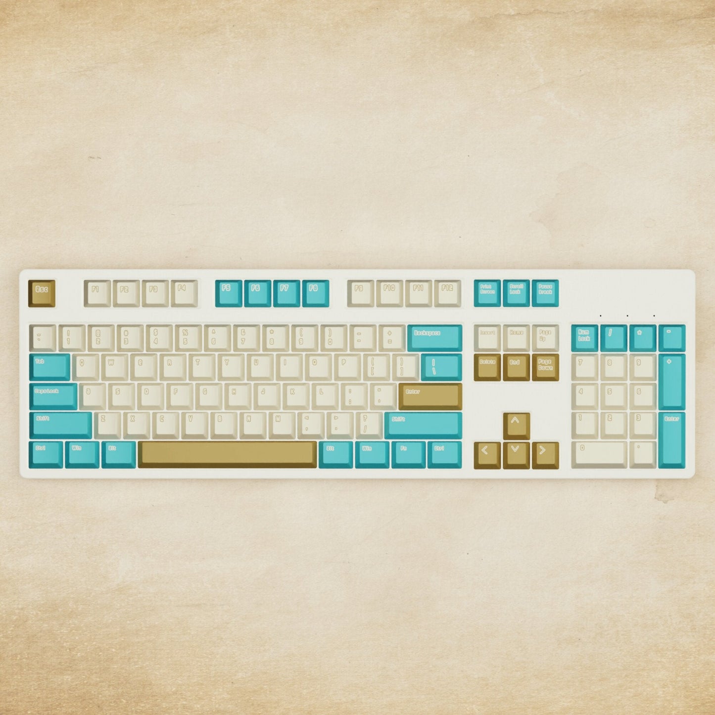 Alpha 108 - 100% Creamy Blue Mechanical Keyboard - Goblintechkeys