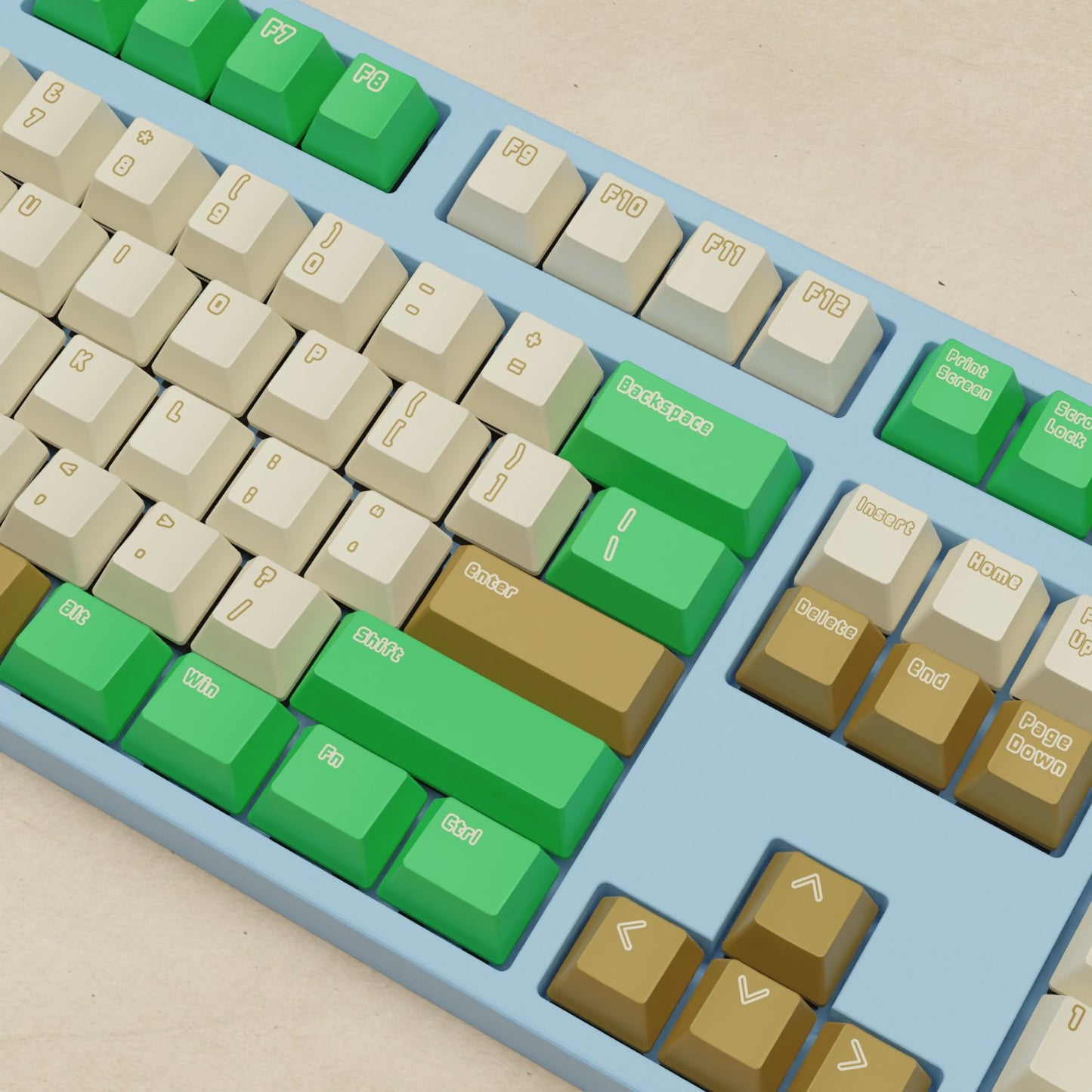 Alpha 108 - 100% Creamy Green Mechanical Keyboard - Goblintechkeys