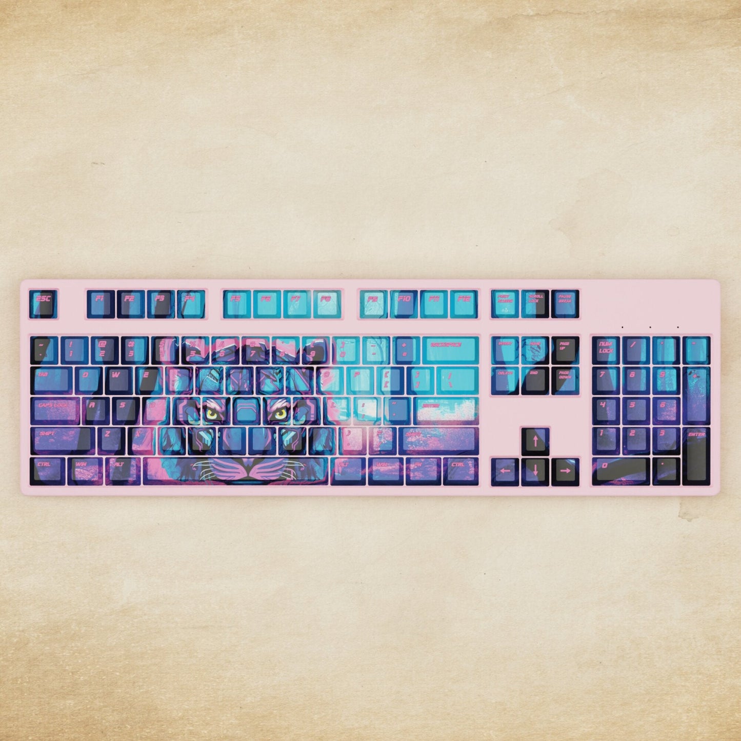 Alpha 108 - 100% Cyber Tiger Mechanical Keyboard - Goblintechkeys