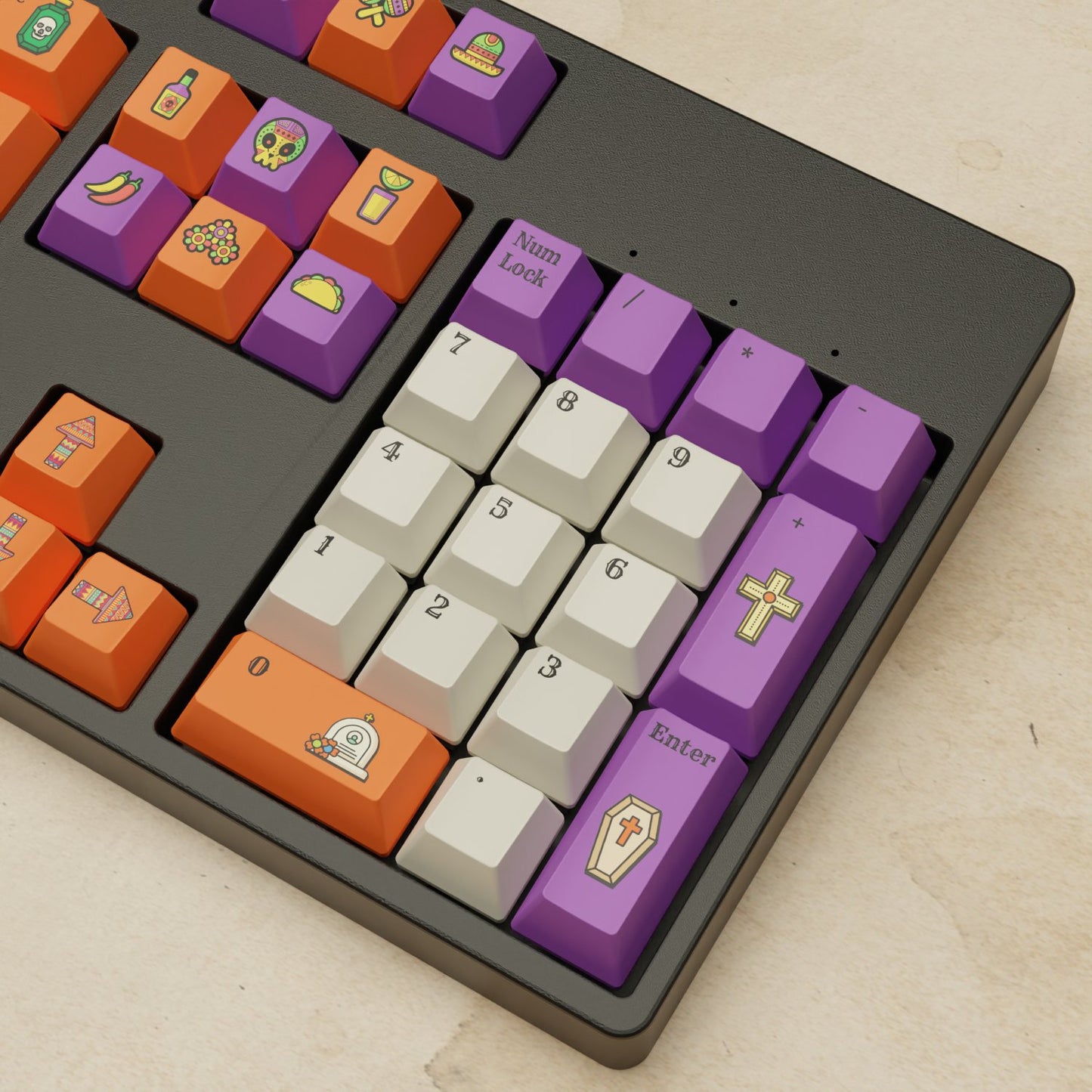 Alpha 108 - 100% Dia De Muertos Mechanical Keyboard - Goblintechkeys