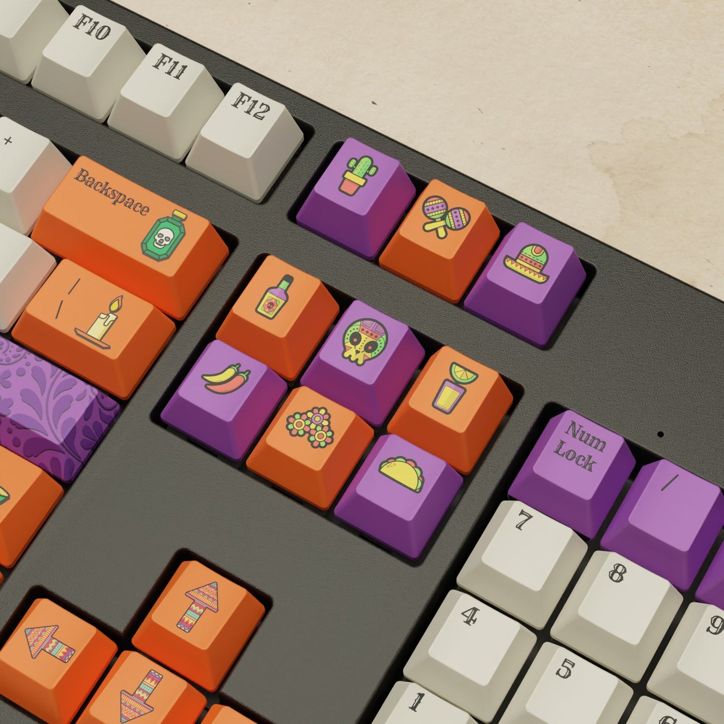 Alpha 108 - 100% Dia De Muertos Mechanical Keyboard - Goblintechkeys