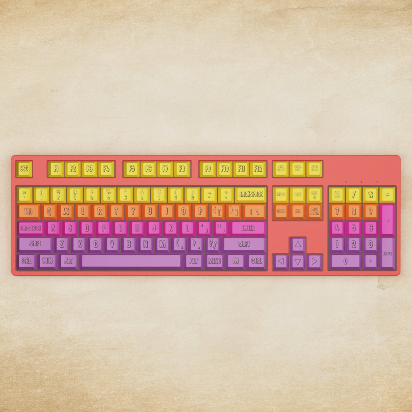 Alpha 108 - 100% Fruit Salad Mechanical Keyboard - Goblintechkeys