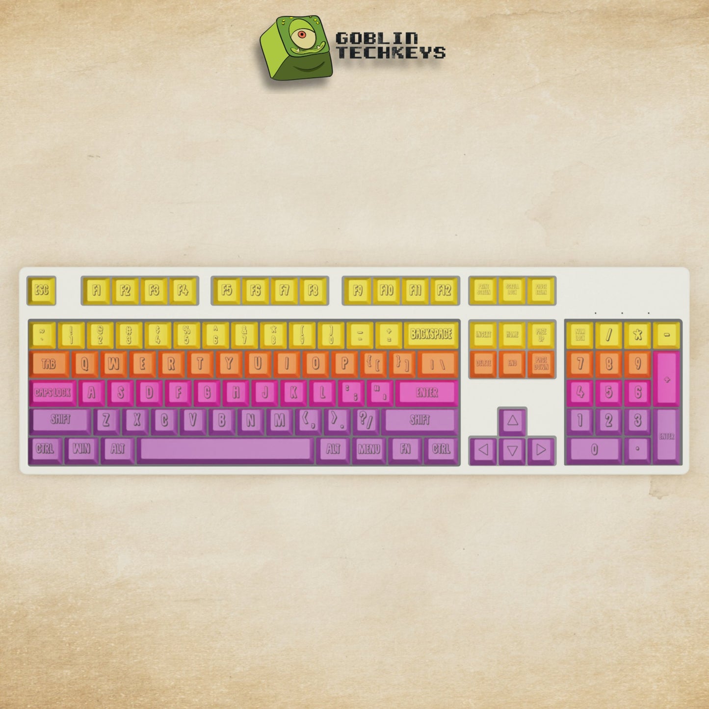Alpha 108 - 100% Fruit Salad Mechanical Keyboard - Goblintechkeys