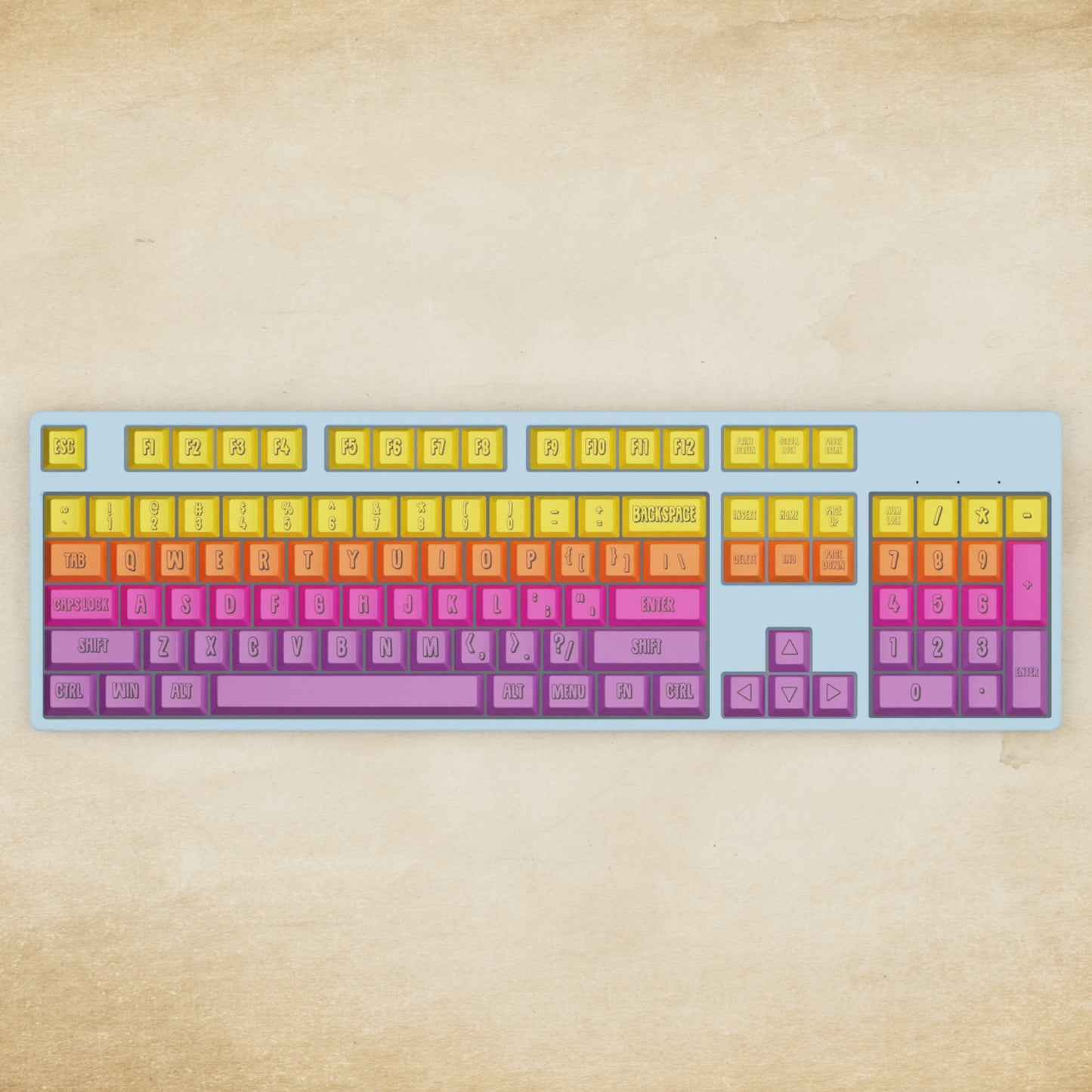 Alpha 108 - 100% Fruit Salad Mechanical Keyboard - Goblintechkeys