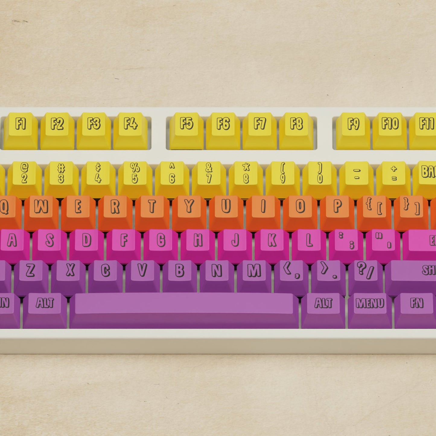 Alpha 108 - 100% Fruit Salad Mechanical Keyboard - Goblintechkeys