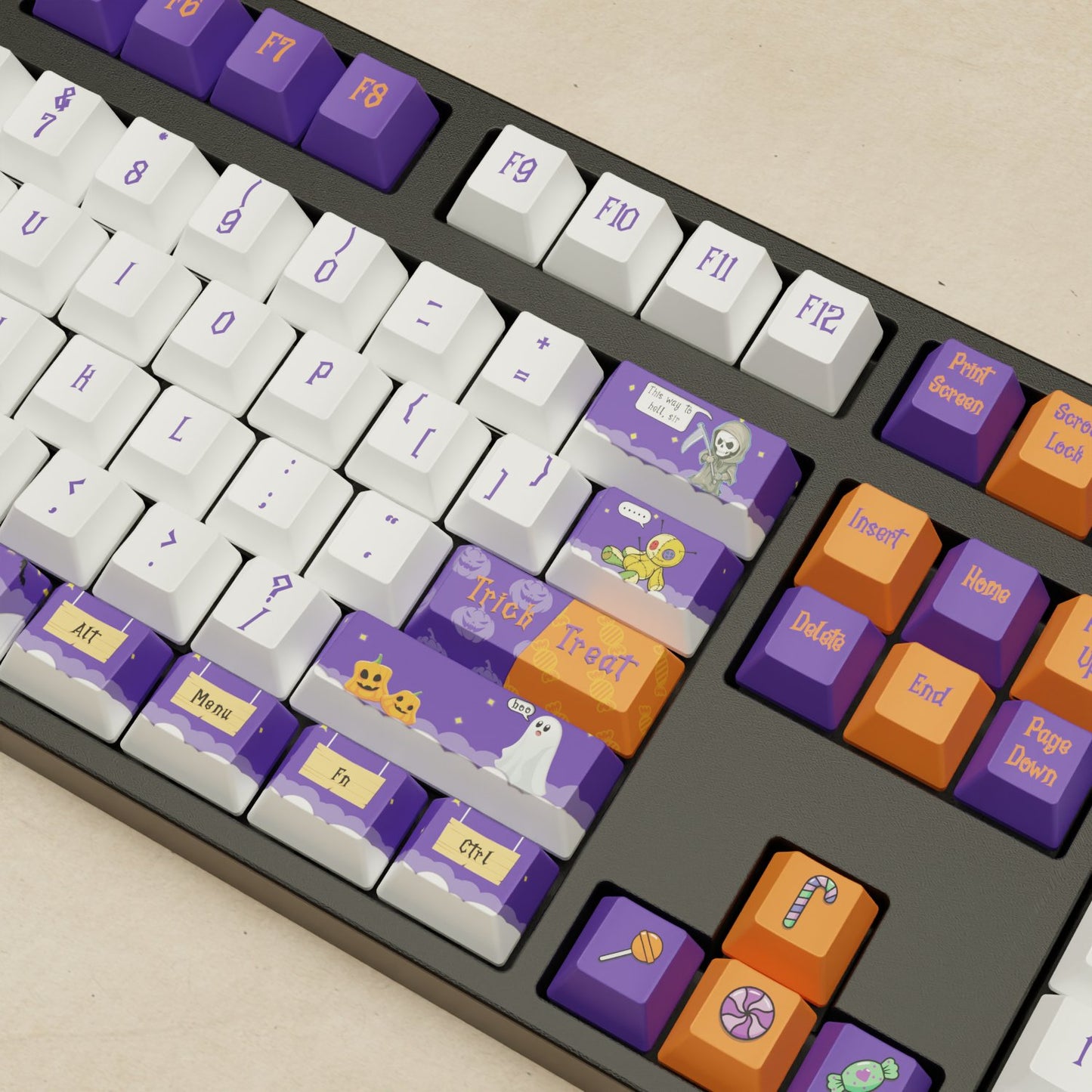 Alpha 108 100% Halloween Mechanical Keyboard - Goblintechkeys