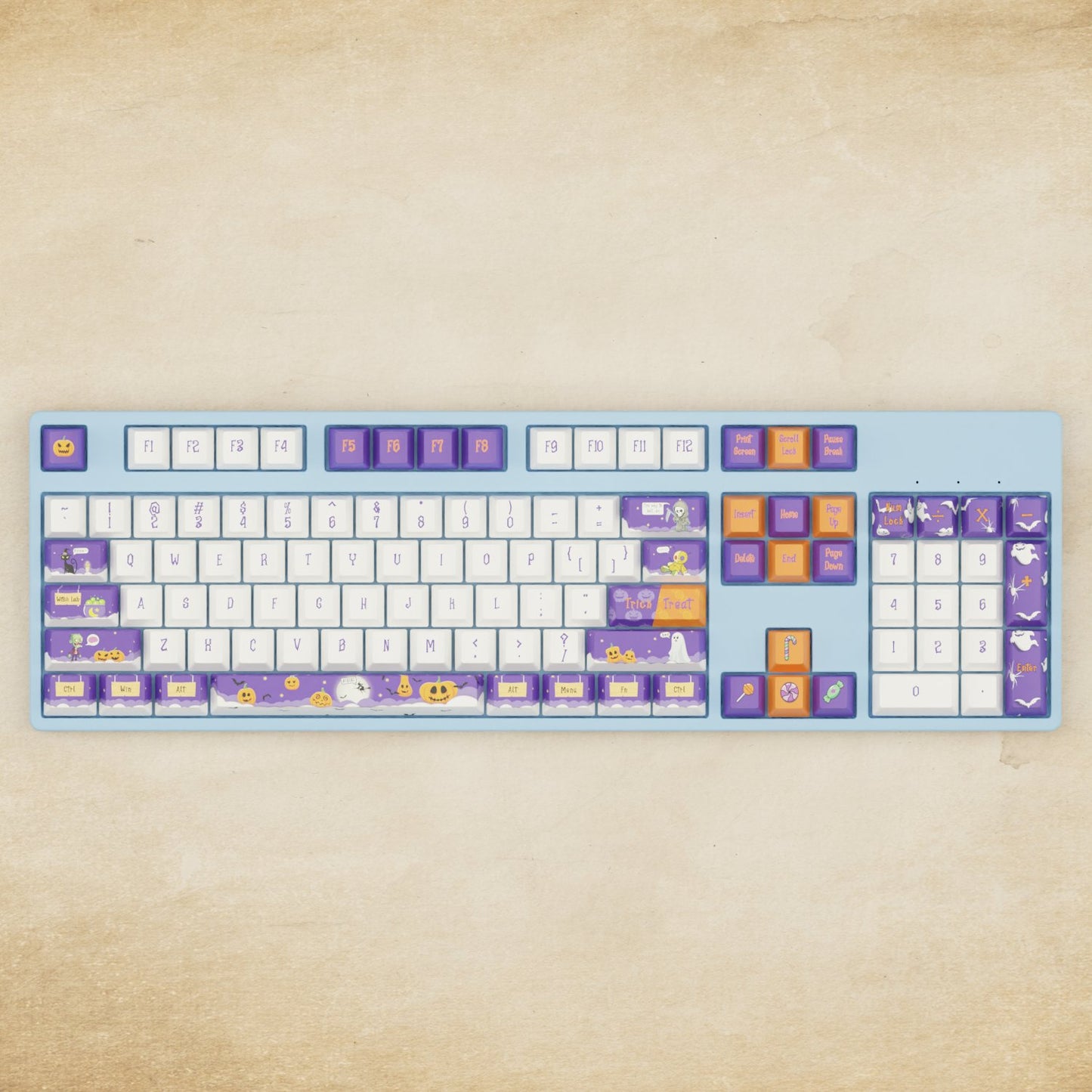 Alpha 108 100% Halloween Mechanical Keyboard - Goblintechkeys