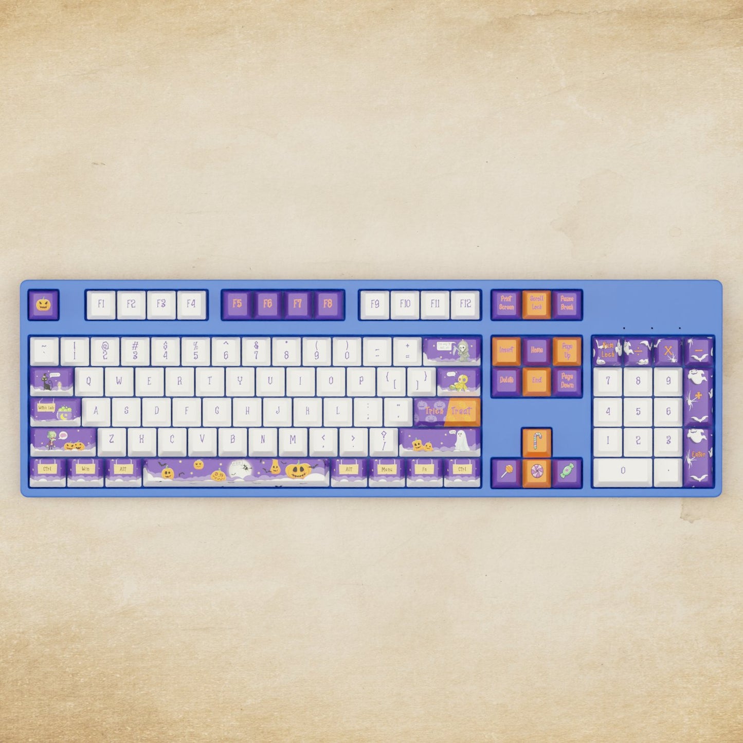 Alpha 108 100% Halloween Mechanical Keyboard - Goblintechkeys