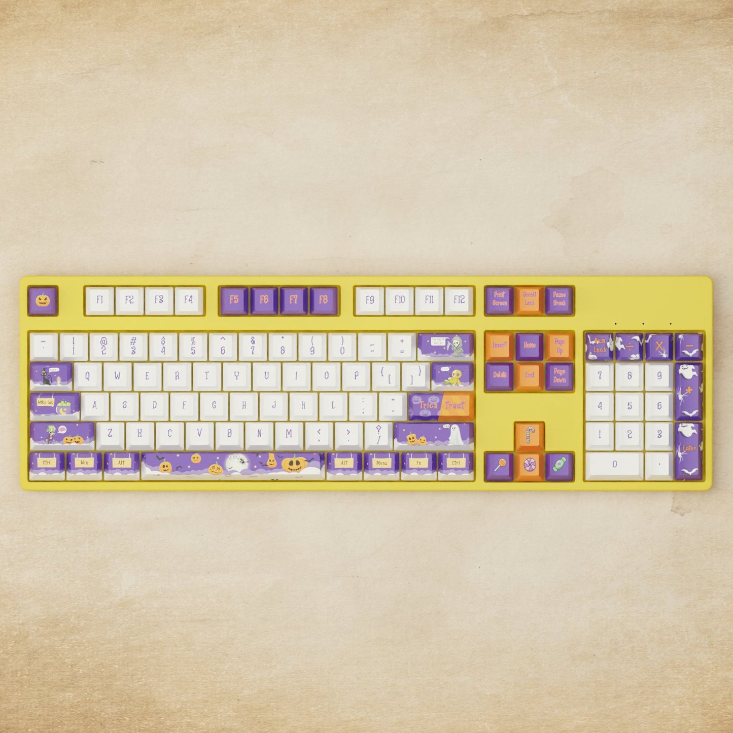 Alpha 108 100% Halloween Mechanical Keyboard - Goblintechkeys