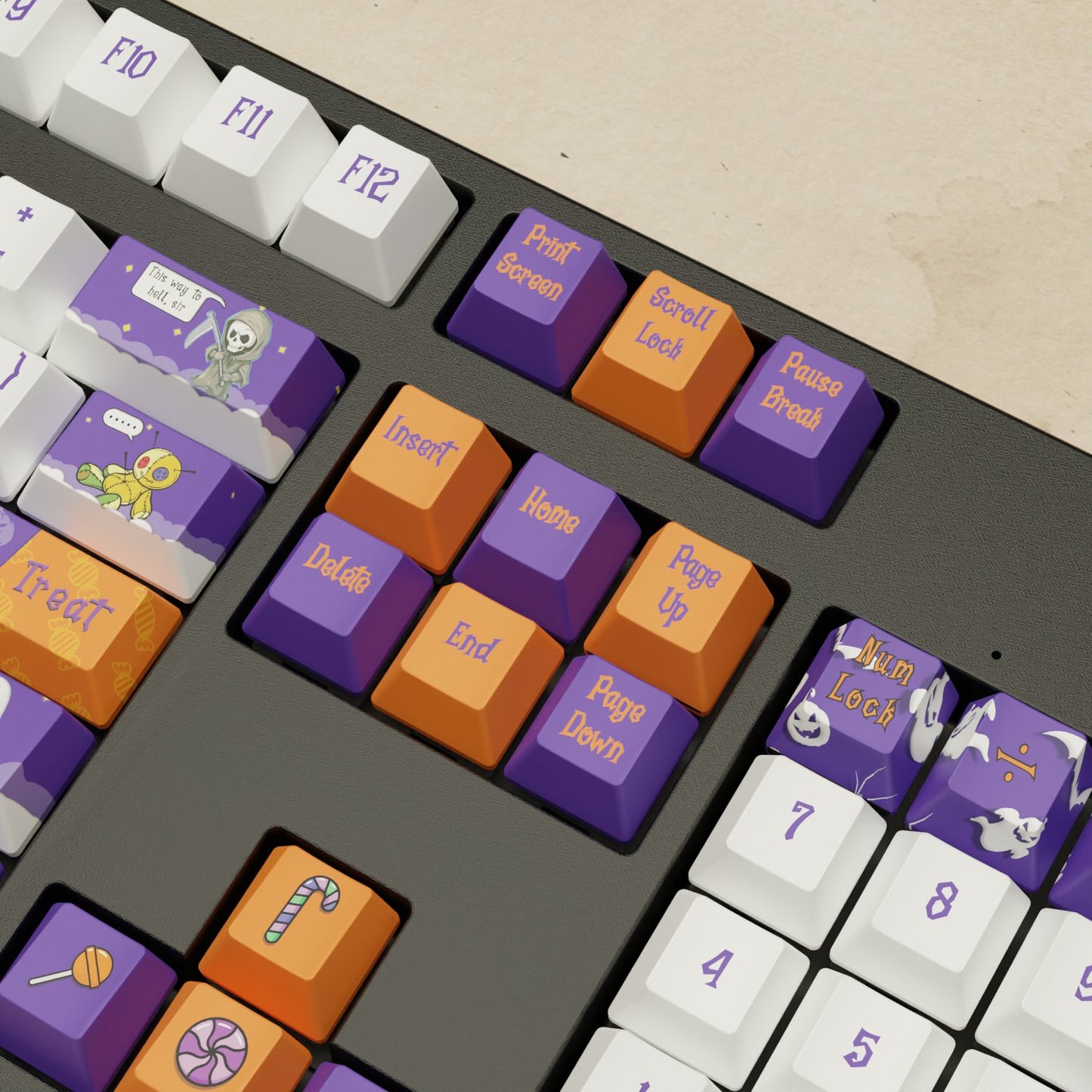 Alpha 108 100% Halloween Mechanical Keyboard - Goblintechkeys