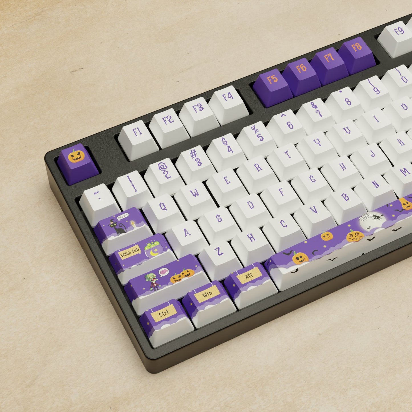 Alpha 108 100% Halloween Mechanical Keyboard - Goblintechkeys