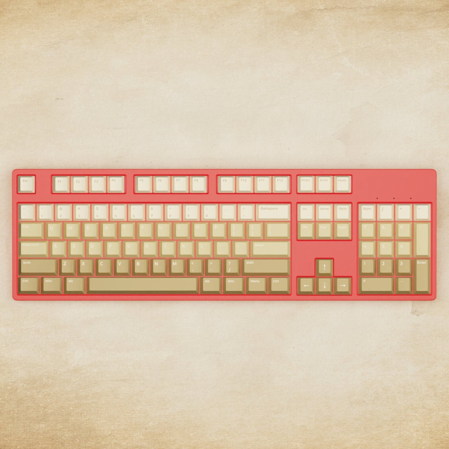 Alpha 108 - 100% Latte Mechanical Keyboard - Goblintechkeys